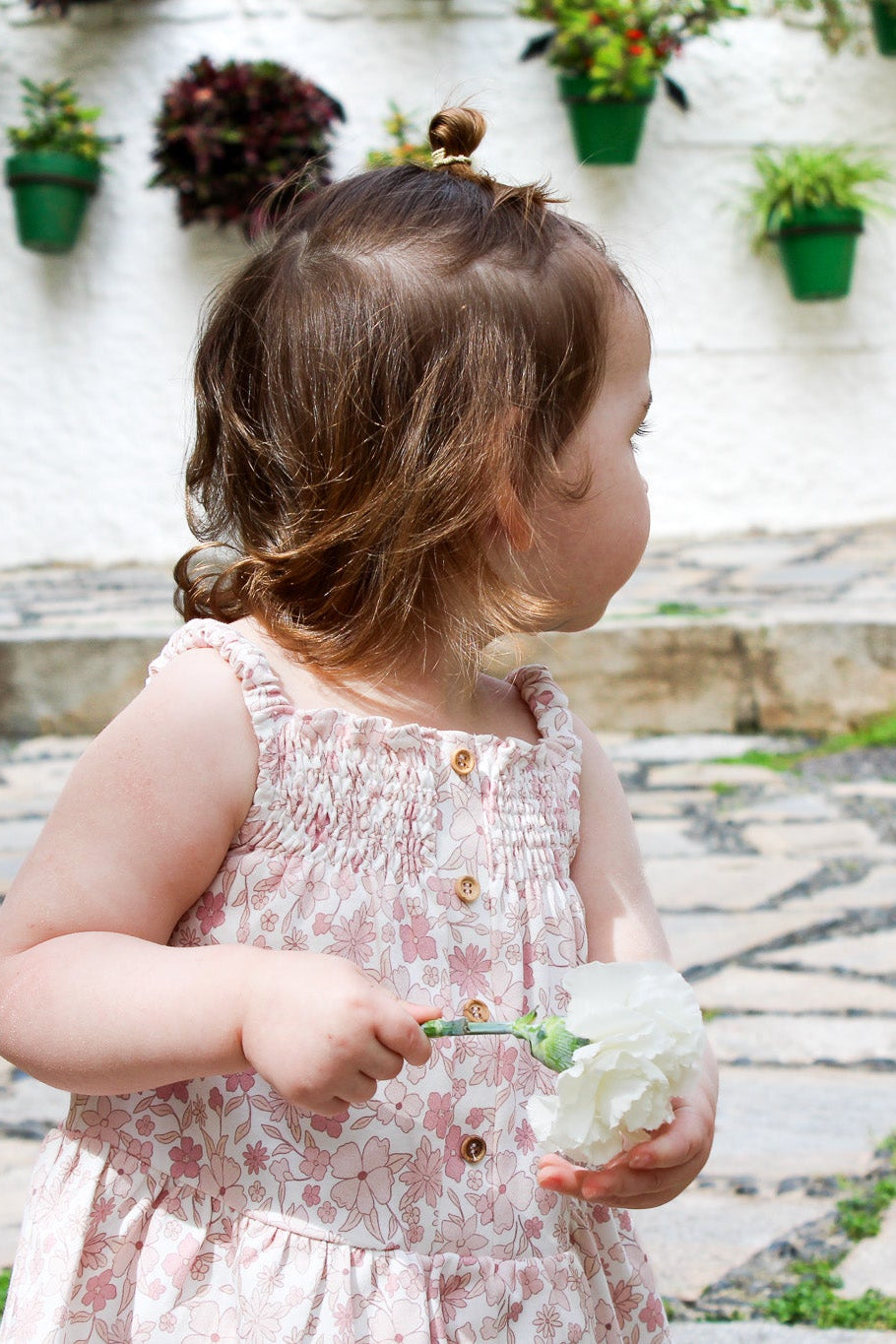Luxury Organic cotton Girls Pink floral top