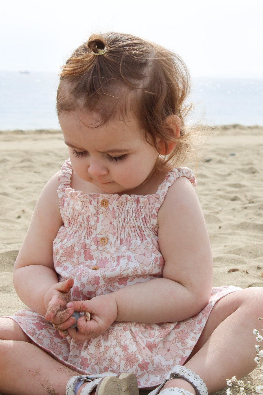 Luxury Organic cotton Girls Pink floral top