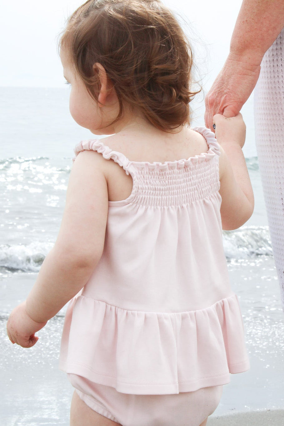 Luxury organic pink top with organic cotton for baby, toddler and girls 