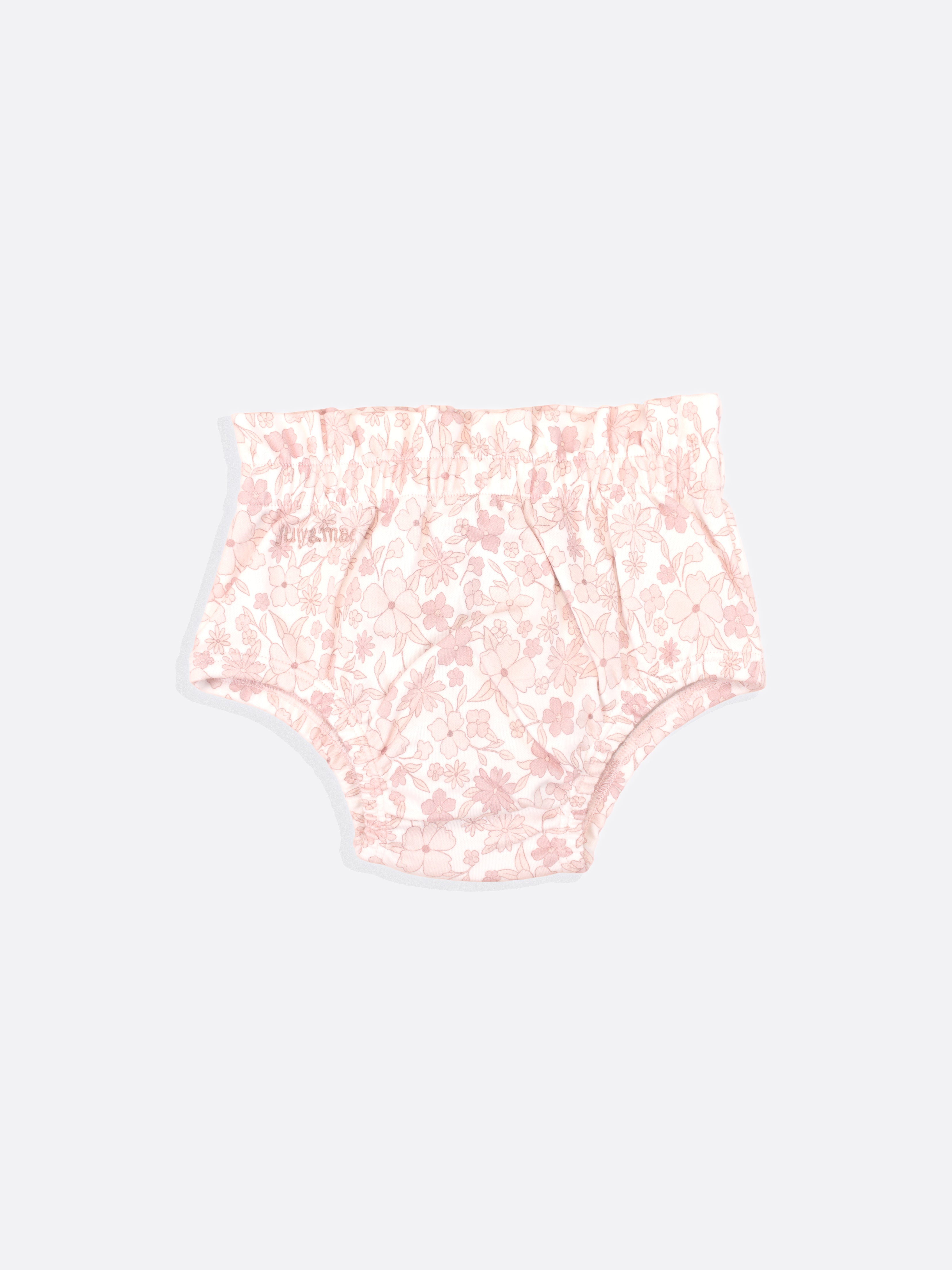 Pink floral Luxury organic cotton baby & toddler Bloomers