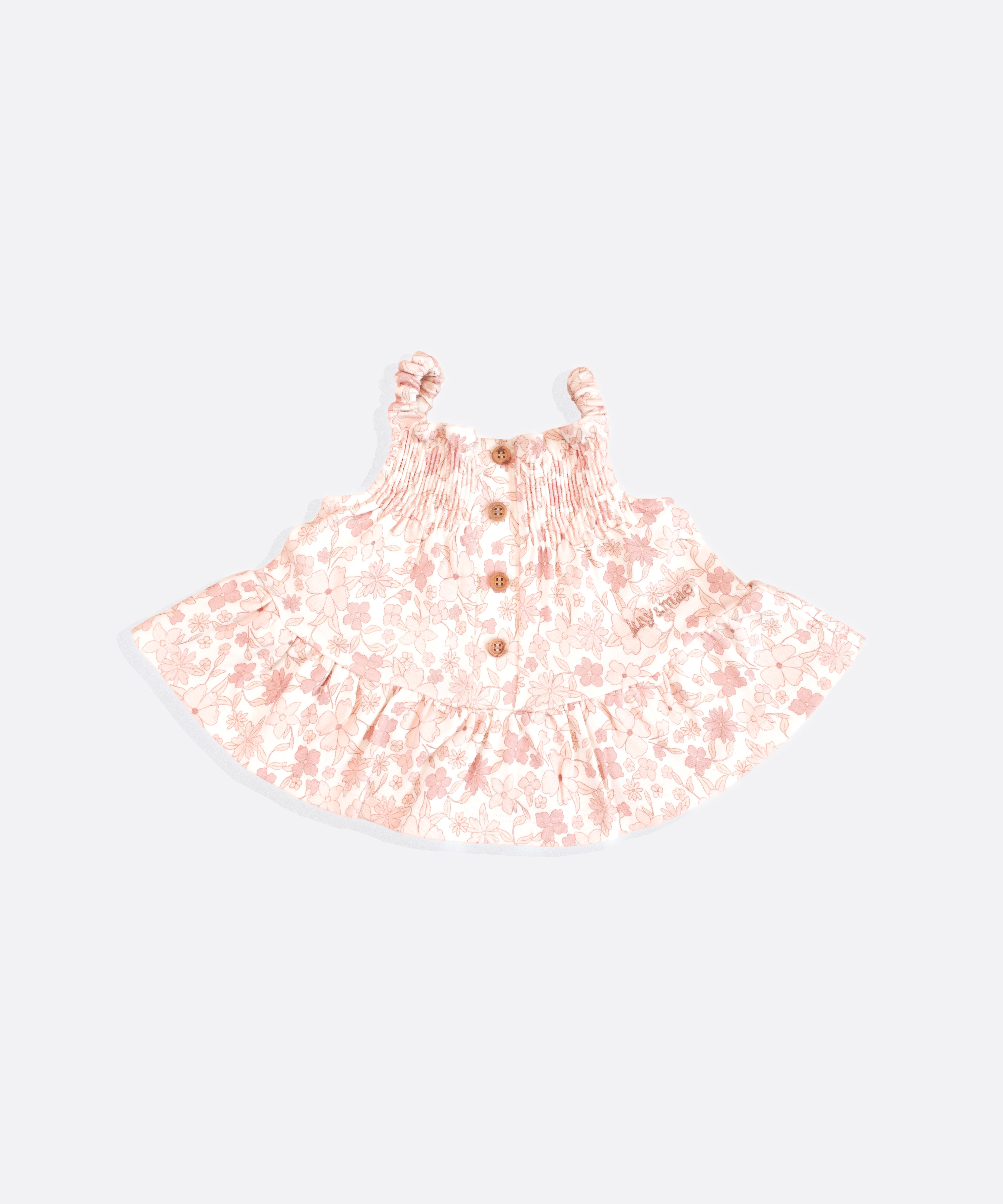 Luxury Organic cotton Girls Pink floral top