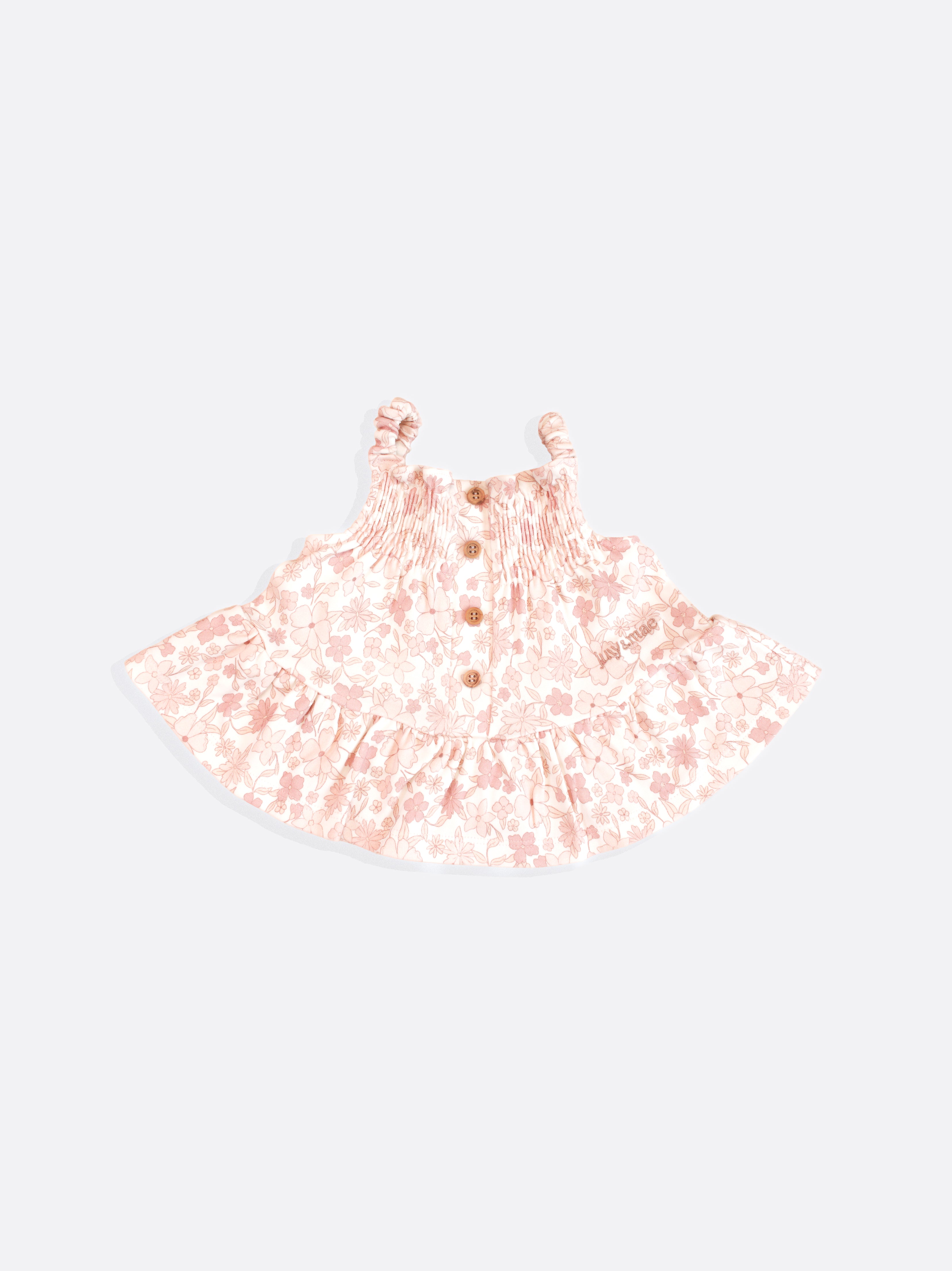 Luxury Organic cotton Girls Pink floral top