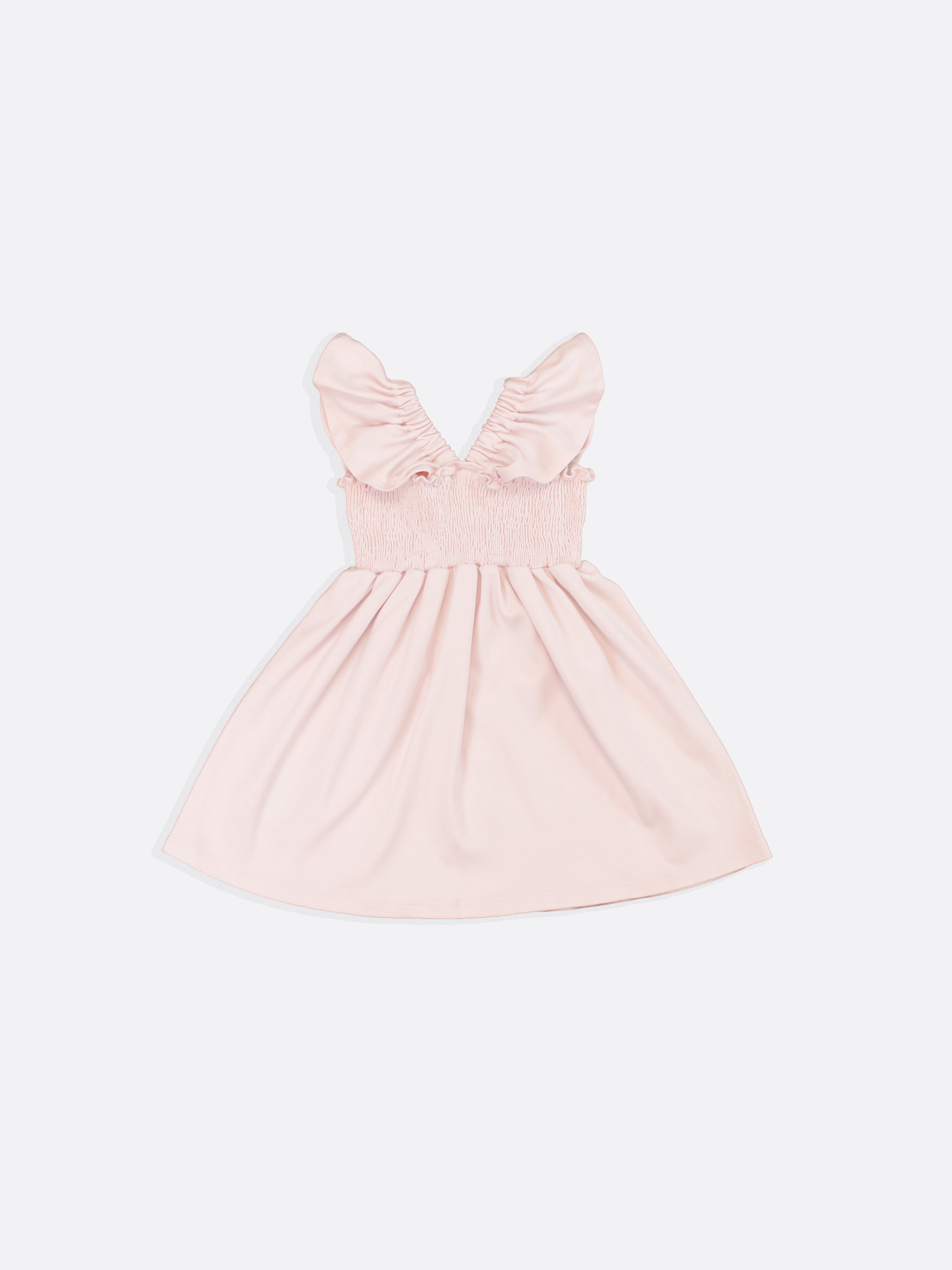 Organic Cotton Strap Frill Smock Dress | Strawberry Pink