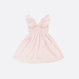 Organic Cotton Strap Frill Smock Dress | Strawberry Pink