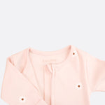 luxury Organic cotton sleepsuit with two way zip pink baby sleepsuit Luxury organic cotton two way zip sleepsuit for baby with the softest organic cotton