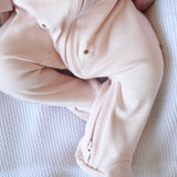 luxury Organic cotton sleepsuit with two way zip pink baby sleepsuit 